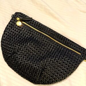 Clare V Black Woven Fanny Pack